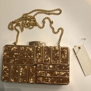 Gold Hard Case Clutch/Crossbody Purse